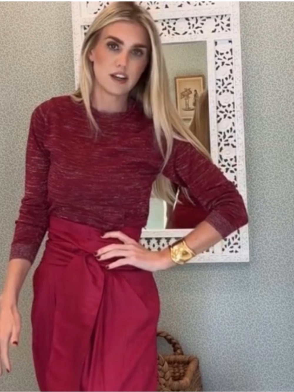 JULIA AMORY Bacall Red Long sleeve sweater S NWT - Picture 6 of 6